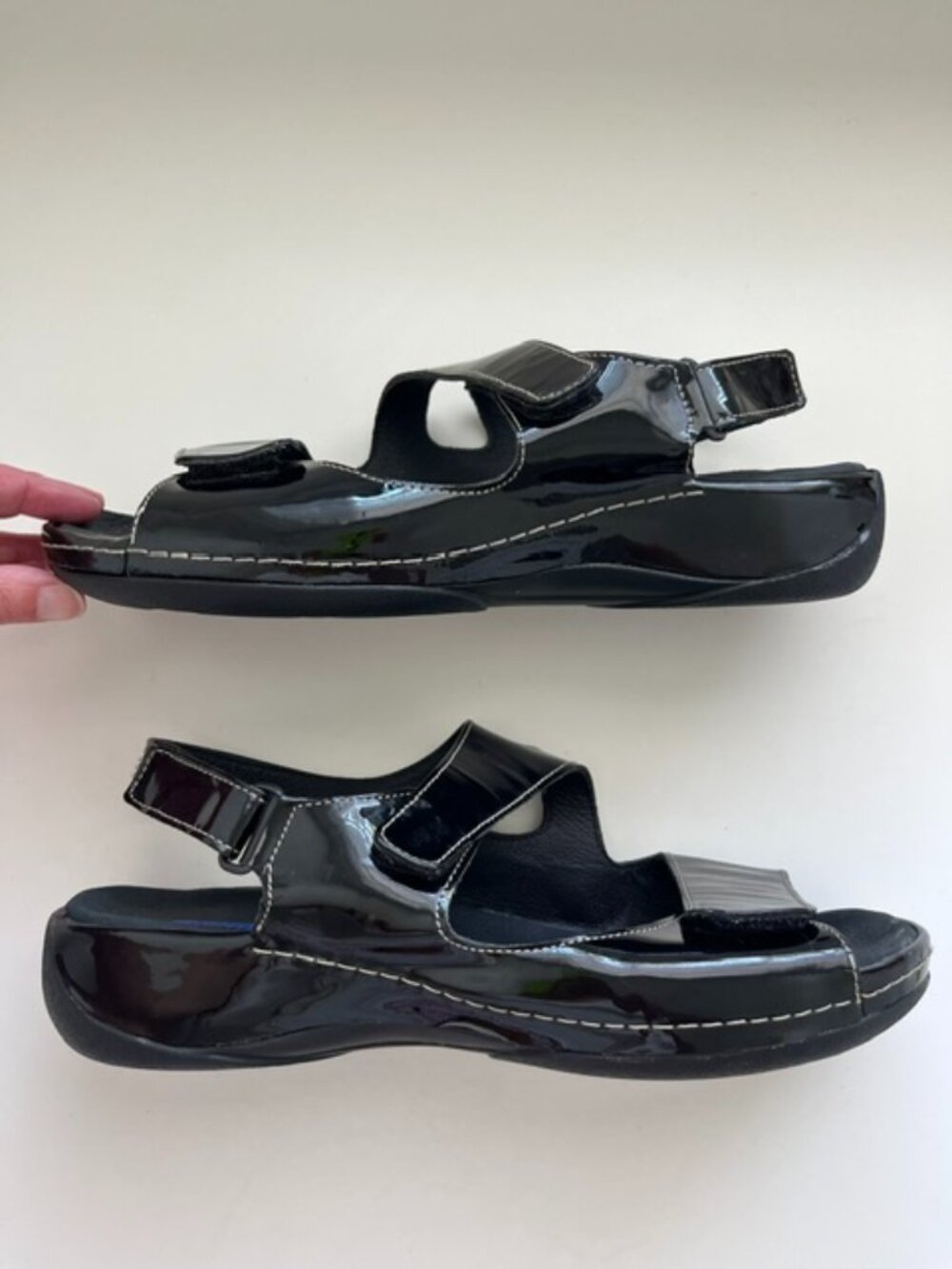 New! Wolky Liana Sandals in Black Patent | Size 40